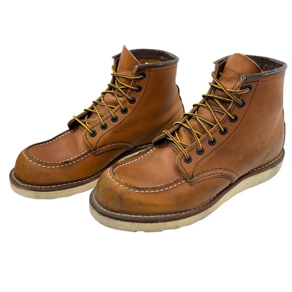 Red Wing 10875 Boots Moc Toe Size Men 8 D Tan Brown Leather USA Made Work Boots - Picture 1 of 10